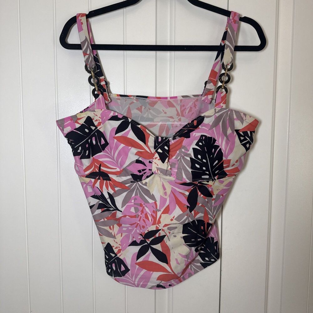 Catalina Leaf Beaded Swim Tank XL